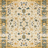 Ultra Soft Area Rug, Non Slip, Stain Resistant, Washable Area Rugs for Living Room, Bedroom, Chic Minimalist Floral Arrangement(Beige)