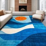 Sophisticated Geometric Wave Motif(Blue)