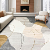 Ultra Soft Area Rug, Non Slip, Stain Resistant, Washable Area Rugs for Living Room, Bedroom, Elegant Cream Abstract Area Modern Artistic Decor(Gray)