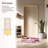 Ultra Soft Area Rug, Non Slip, Stain Resistant, Washable Area Rugs for Living Room, Bedroom, Bow Silhouette Rug with Unique Uno Reverse Graphic and Pink Tones(Pink)