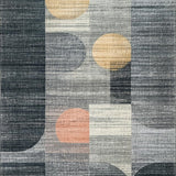 Ultra Soft Area Rug, Non Slip, Stain Resistant, Washable Area Rugs for Living Room, Bedroom, Elegant Carbon Grey Rug with Peach & Cream Tones(Gray)