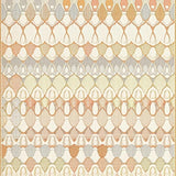 Beige Scallop Edge with Stylized Overlapping Fan Motif Design(Beige)