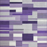 Ultra Soft Area Rug, Non Slip, Stain Resistant, Washable Area Rugs for Living Room, Bedroom, Elegant Grey Purple Symmetrical Design(Purple)