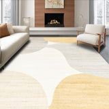 Ultra Soft Area Rug, Non Slip, Stain Resistant, Washable Area Rugs for Living Room, Bedroom, Trendy Transitional Light Palette(Gold)