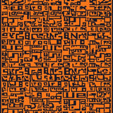 Ultra Soft Area Rug, Non Slip, Stain Resistant, Washable Area Rugs for Living Room, Bedroom, Witty Monochrome Text Design(Orange)