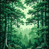Cozy Textured Forest Design(Green)