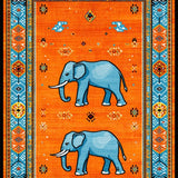 Ultra Soft Area Rug, Non Slip, Stain Resistant, Washable Area Rugs for Living Room, Bedroom, Charming Color Splash Medallion(Orange)