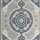 Ultra Soft Area Rug, Non Slip, Stain Resistant, Washable Area Rugs for Living Room, Bedroom, Vintage Floral Kitchen Washable Accent Carpet(Gray)