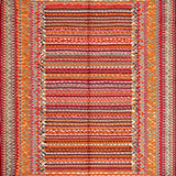Ultra Soft Area Rug, Non Slip, Stain Resistant, Washable Area Rugs for Living Room, Bedroom, Chic Earthy Tones Striped Design(Orange)