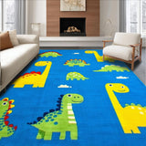 Ultra Soft Area Rug, Non Slip, Stain Resistant, Washable Area Rugs for Living Room, Bedroom, Whimsical Blue Animal Motifs(Blue)
