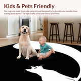 Ultra Soft Area Rug, Non Slip, Stain Resistant, Washable Area Rugs for Living Room, Bedroom, Contemporary Cozy Black and White Pattern(Black)