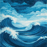Ultra Soft Area Rug, Non Slip, Stain Resistant, Washable Area Rugs for Living Room, Bedroom, Serene Blue Tidal Texture(Blue)