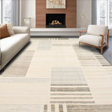 Ultra Soft Area Rug, Non Slip, Stain Resistant, Washable Area Rugs for Living Room, Bedroom, Contemporary Soft Irregular Edge(Beige)