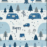 Sunny Retro Camping Iconography(Blue)