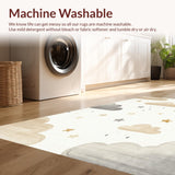 Ultra Soft Area Rug, Non Slip, Stain Resistant, Washable Area Rugs for Living Room, Bedroom, Serene Neutral Tone Creations(Beige)