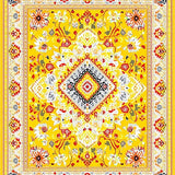 Ultra Soft Area Rug, Non Slip, Stain Resistant, Washable Area Rugs for Living Room, Bedroom, Whimsical Fringe-Trimmed Circle(Yellow)