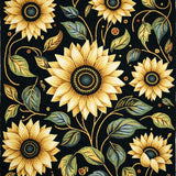 Dynamic Sunflower Graphic Element(Black)