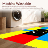 Ultra Soft Area Rug, Non Slip, Stain Resistant, Washable Area Rugs for Living Room, Bedroom, Dynamic Rainbow Face Composition(Blue)