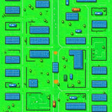 Engaging Geometric City Design Mat(Green)