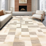 Ultra Soft Area Rug, Non Slip, Stain Resistant, Washable Area Rugs for Living Room, Bedroom, Serene Beige Entryway Abstract Geometric Design for Home(Beige)