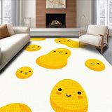 Ultra Soft Area Rug, Non Slip, Stain Resistant, Washable Area Rugs for Living Room, Bedroom, Cute Decorative Egg Shape(Yellow)