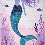 Ultra Soft Area Rug, Non Slip, Stain Resistant, Washable Area Rugs for Living Room, Bedroom, Serene Aquatic Gradient Composition(Purple)