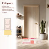 Ultra Soft Area Rug, Non Slip, Stain Resistant, Washable Area Rugs for Living Room, Bedroom, Chic Minimalist White and Pink(White)