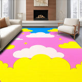 Ultra Soft Area Rug, Non Slip, Stain Resistant, Washable Area Rugs for Living Room, Bedroom, Sunny Playful Artistic Elements(Pink)