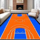 Ultra Soft Area Rug, Non Slip, Stain Resistant, Washable Area Rugs for Living Room, Bedroom, Rustic Sports Court Inspired Look(Blue)