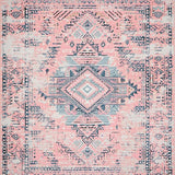 Ultra Soft Area Rug, Non Slip, Stain Resistant, Washable Area Rugs for Living Room, Bedroom, Elegant Distressed Ogee Pattern(Pink)