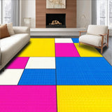 Ultra Soft Area Rug, Non Slip, Stain Resistant, Washable Area Rugs for Living Room, Bedroom, Chic Colorful Lattice Composition(Yellow)