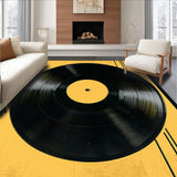 Ultra Soft Area Rug, Non Slip, Stain Resistant, Washable Area Rugs for Living Room, Bedroom, Contemporary Black and Yellow Design(Black)