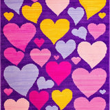 Ultra Soft Area Rug, Non Slip, Stain Resistant, Washable Area Rugs for Living Room, Bedroom, Joyful Heartfelt Decorative Accent(Purple)