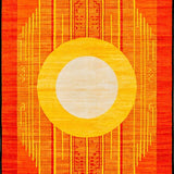 Ultra Soft Area Rug, Non Slip, Stain Resistant, Washable Area Rugs for Living Room, Bedroom, Lively Abstract Spectrum Motif(Orange)
