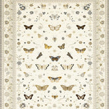 Ultra Soft Area Rug, Non Slip, Stain Resistant, Washable Area Rugs for Living Room, Bedroom, Beige Floral Insect Moth Butterfly(Beige)