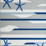 Ultra Soft Area Rug, Non Slip, Stain Resistant, Washable Area Rugs for Living Room, Bedroom, Vibrant Abstract Sea Motif(Gray)