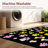 Ultra Soft Area Rug, Non Slip, Stain Resistant, Washable Area Rugs for Living Room, Bedroom, Whimsical Canine Patterned Delight(Yellow)