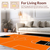 Ultra Soft Area Rug, Non Slip, Stain Resistant, Washable Area Rugs for Living Room, Bedroom, Striking Orange Sports Visual Appeal(Orange)