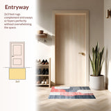 Ultra Soft Area Rug, Non Slip, Stain Resistant, Washable Area Rugs for Living Room, Bedroom, Contemporary Pastel Geometric Motif(Gray)