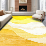Ultra Soft Area Rug, Non Slip, Stain Resistant, Washable Area Rugs for Living Room, Bedroom, Contemporary Yellow Sunburst(Yellow)