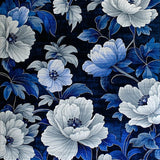 Ultra Soft Area Rug, Non Slip, Stain Resistant, Washable Area Rugs for Living Room, Bedroom, Midnight Bloom Abstract Floral Design Rug for Home Decor(Blue)