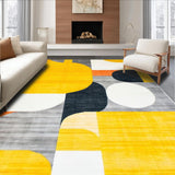 Ultra Soft Area Rug, Non Slip, Stain Resistant, Washable Area Rugs for Living Room, Bedroom, Vibrant Modern Abstract Composition(Yellow)