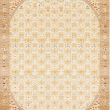 Ultra Soft Area Rug, Non Slip, Stain Resistant, Washable Area Rugs for Living Room, Bedroom, Stylish Round with Interlaced Lattice and Floral Motifs(Beige)