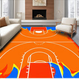 Ultra Soft Area Rug, Non Slip, Stain Resistant, Washable Area Rugs for Living Room, Bedroom, Contemporary Basketball Graphic Design(Red)
