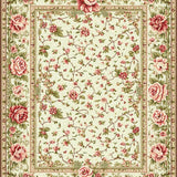 Vibrant Floral Garden Welcome Mat(Ivory)
