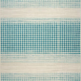 Minimalist Blue and Beige Layered Checkered Area with Green Accents(Beige)