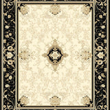 Beautiful Area with Classic Black and Beige Decorative Elements(Beige)