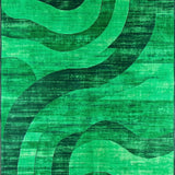 Ultra Soft Area Rug, Non Slip, Stain Resistant, Washable Area Rugs for Living Room, Bedroom, Dynamic Fuzzy Gem Tones(Green)