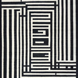 Ultra Soft Area Rug, Non Slip, Stain Resistant, Washable Area Rugs for Living Room, Bedroom, Contemporary Stripe Balance Rug with Dynamic Two-Tone Linear Motif(Black)