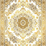 Ultra Soft Area Rug, Non Slip, Stain Resistant, Washable Area Rugs for Living Room, Bedroom, Bright Mandala Delight(White)